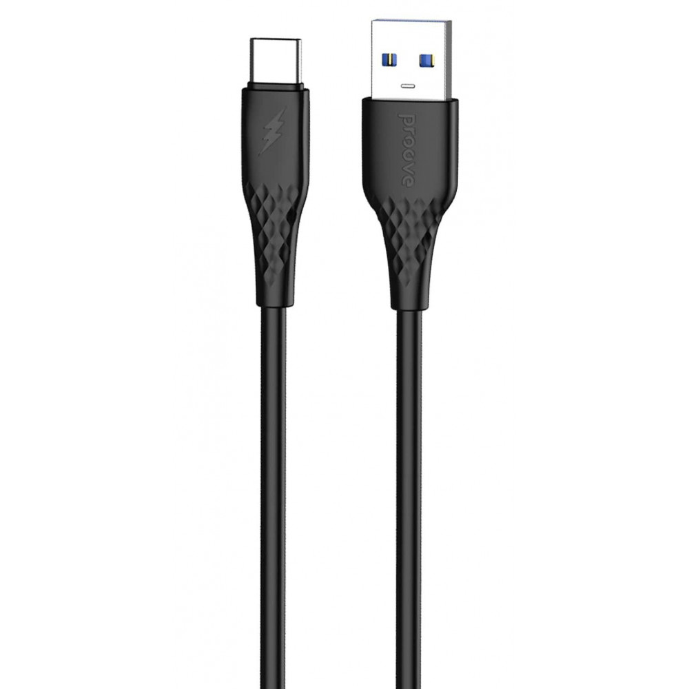 Кабель Proove GridLine USB to Type-C 3A (1m) black на малюнкі №1