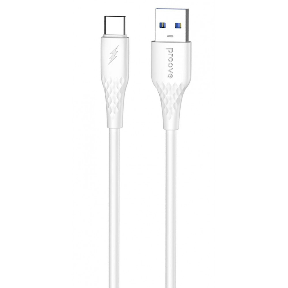 Кабель Proove GridLine USB to Type-C 3A (1m) white на картинке №1