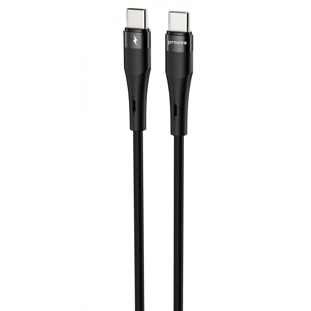 Кабель Proove Light Silicone Plus Type-C to Type-C 60W (1m) black (CCLS60002201) Чорний на малюнкі №1