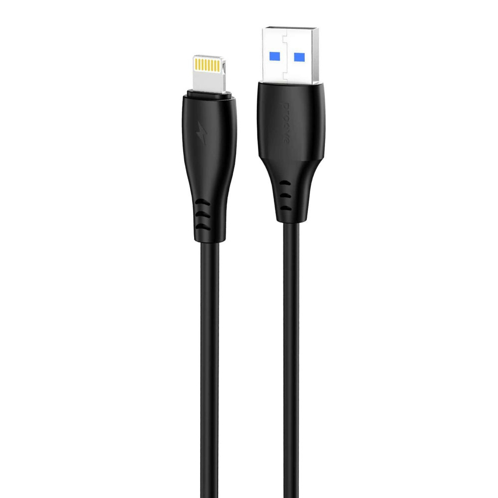 Кабель Proove Simple Silicone USB to Lightning 2.4A (1m) black на малюнкі №1