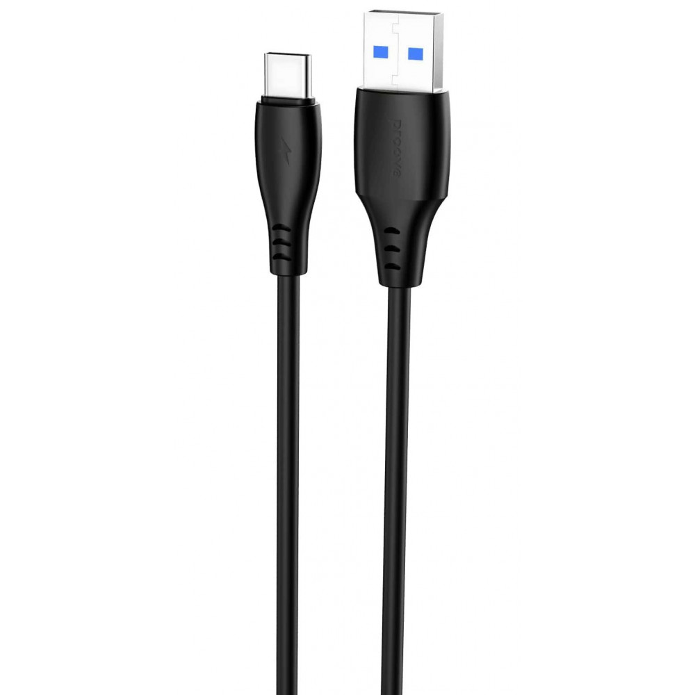 Кабель Proove Simple Silicone USB to Type-C 3A (2m) black на малюнкі №1