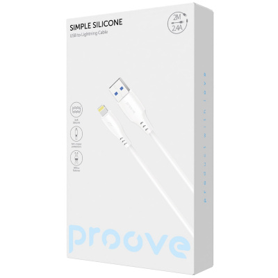 Кабель Proove Simple Silicone USB to Lightning 2.4A (2m) — Придбати в Україні