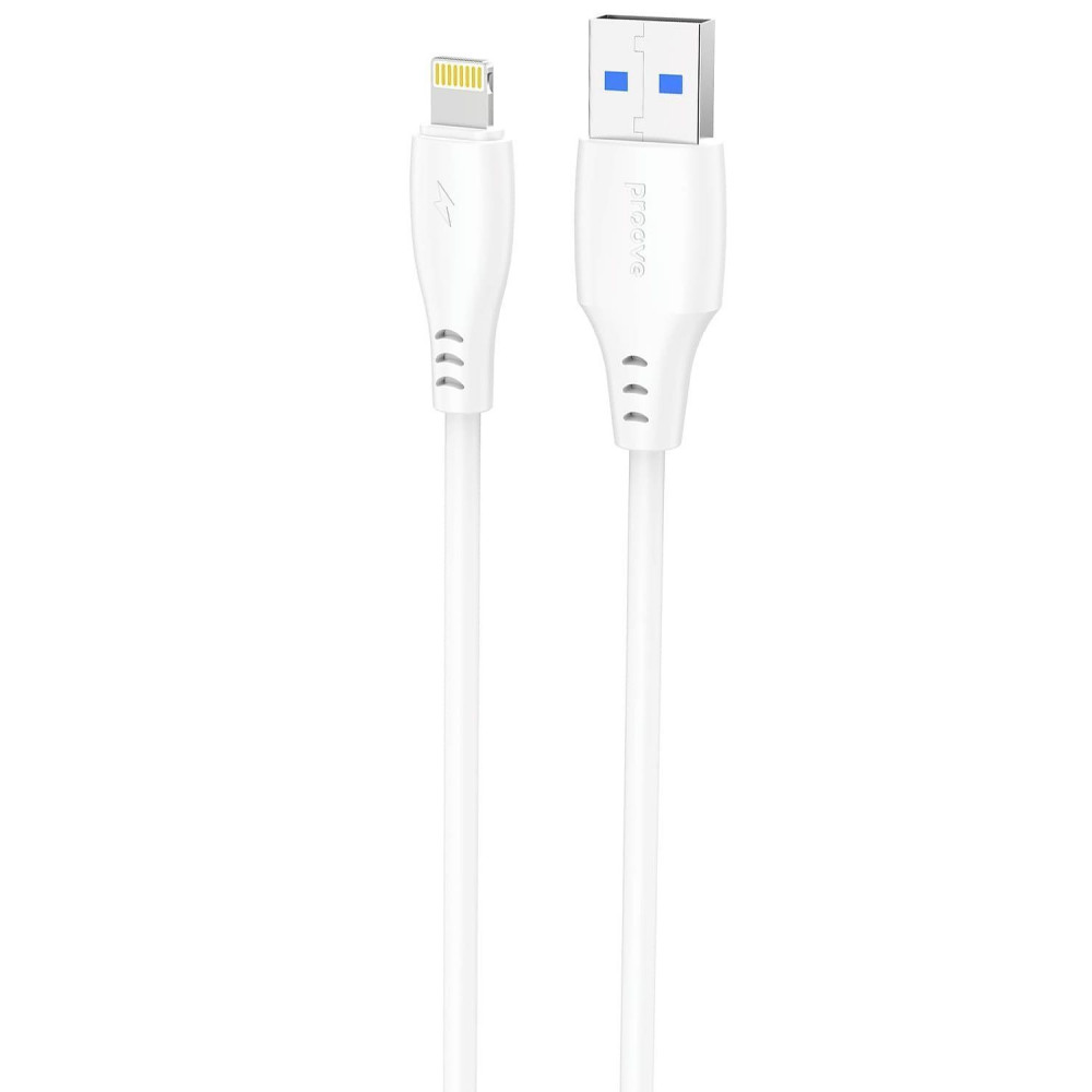 Кабель Proove Simple Silicone USB to Lightning 2.4A (2m) white на малюнкі №1