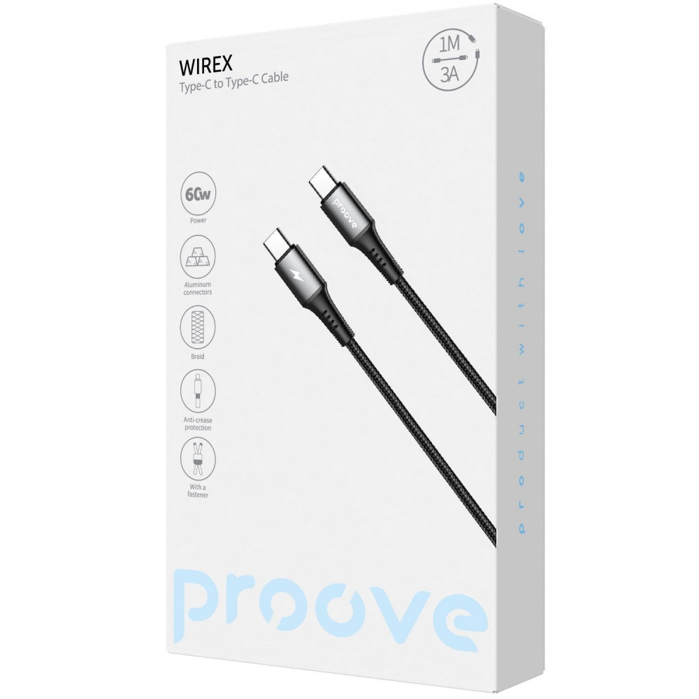Кабель Proove WireX Type-C to Type-C 60W (1m) - фото 1
