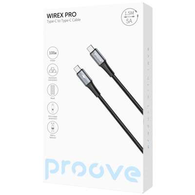 Кабель Proove WireX Pro Type-C to Type-C 100W (1.5m) — Придбати в Україні