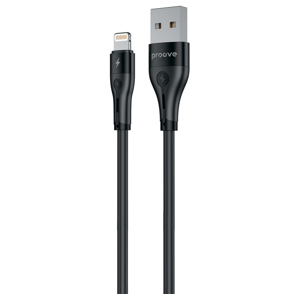 Кабель Proove Soft Silicone USB to Lightning 2.4A (2m) black на малюнкі №1