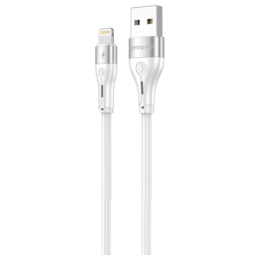 Кабель Proove Soft Silicone USB to Lightning 2.4A (2m) white на малюнкі №1