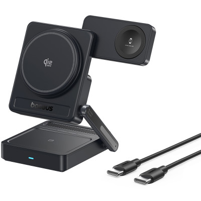 Бездротовий ЗП Baseus PicoGo AF21 3-in-1 Qi2.2 35W (With cable Type-C to Type-C 1m) — Придбати в Україні