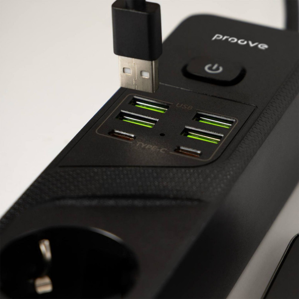 Мережевий фільтр Proove Power Strip P-04 (4 розетки + 4 USB + 2 Type-C) 2М — Придбати в Україні - фото 8