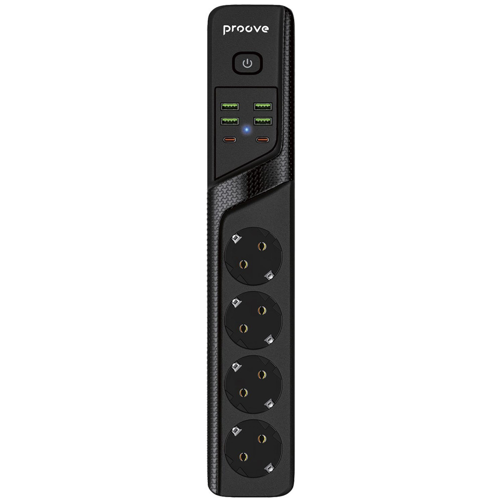 Мережевий фільтр Proove Power Strip P-04 (4 розетки + 4 USB + 2 Type-C) 2М — Придбати в Україні