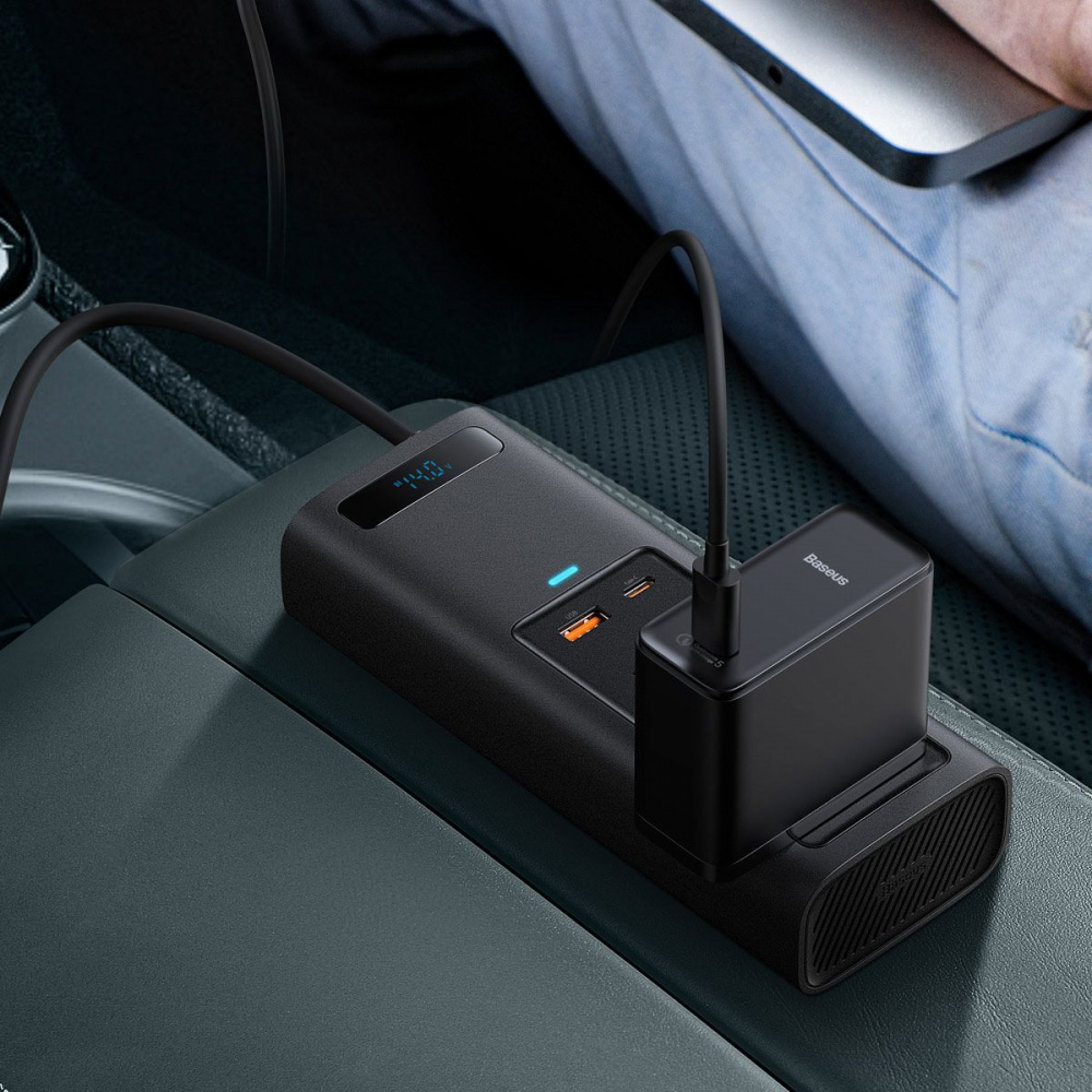 Автомобильний Інвертор Baseus In-car Inverter 150W (220V CN/EU) — Придбати в Україні - фото 3