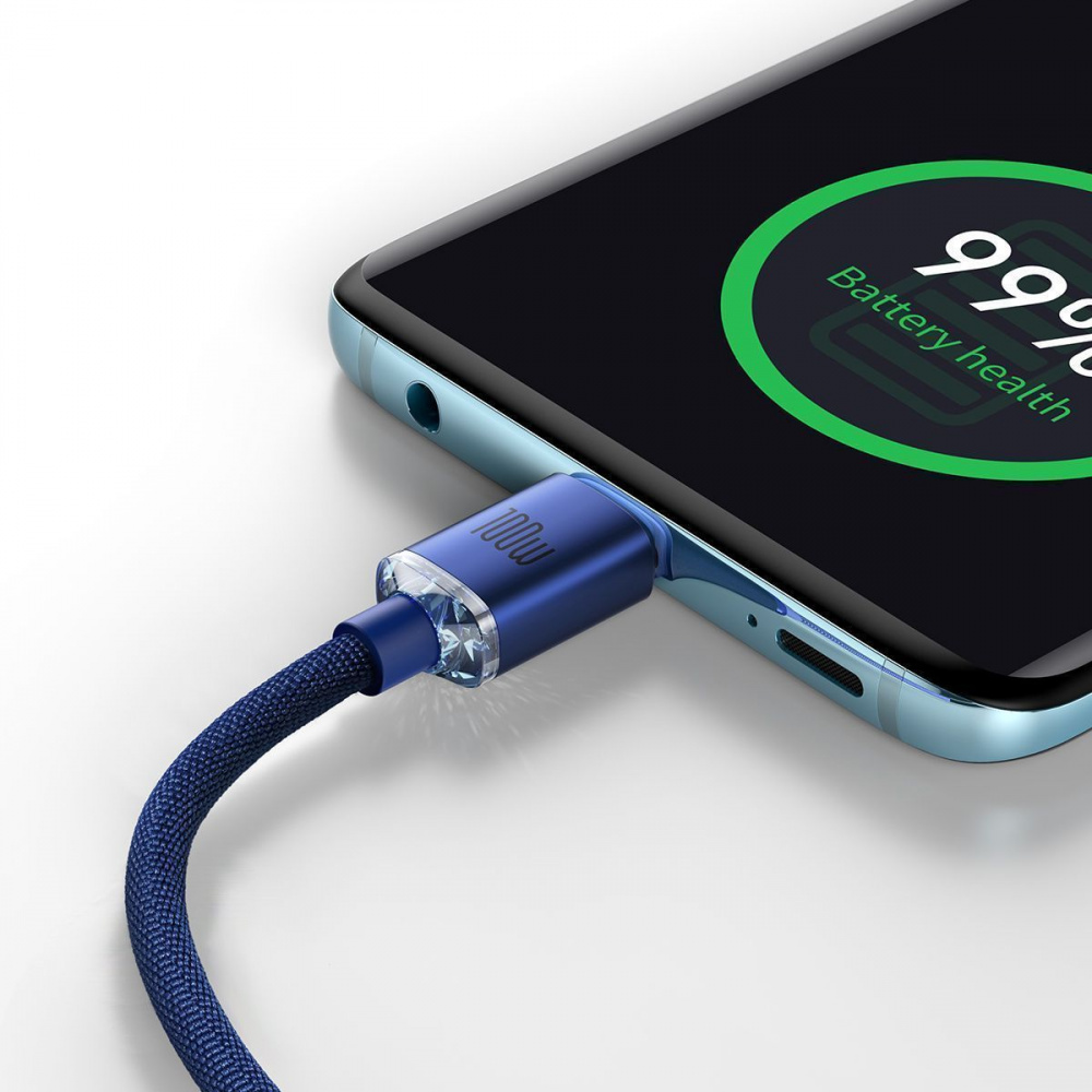 Кабель Baseus Crystal Shine Series Fast Charging Type-C to Type-C 100W (1.2m) - фото 4