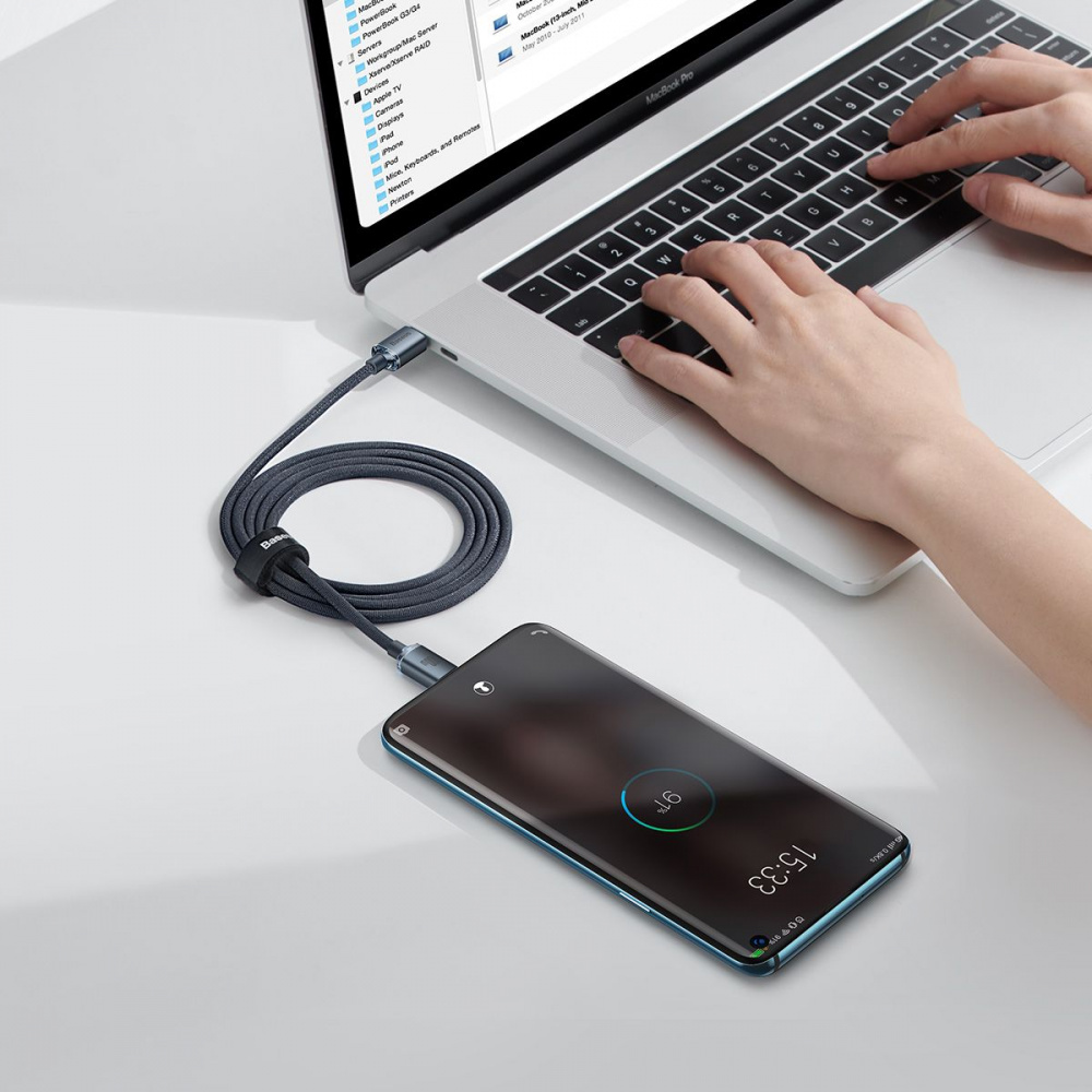 Кабель Baseus Crystal Shine Series Fast Charging Type-C to Type-C 100W (1.2m) - фото 2