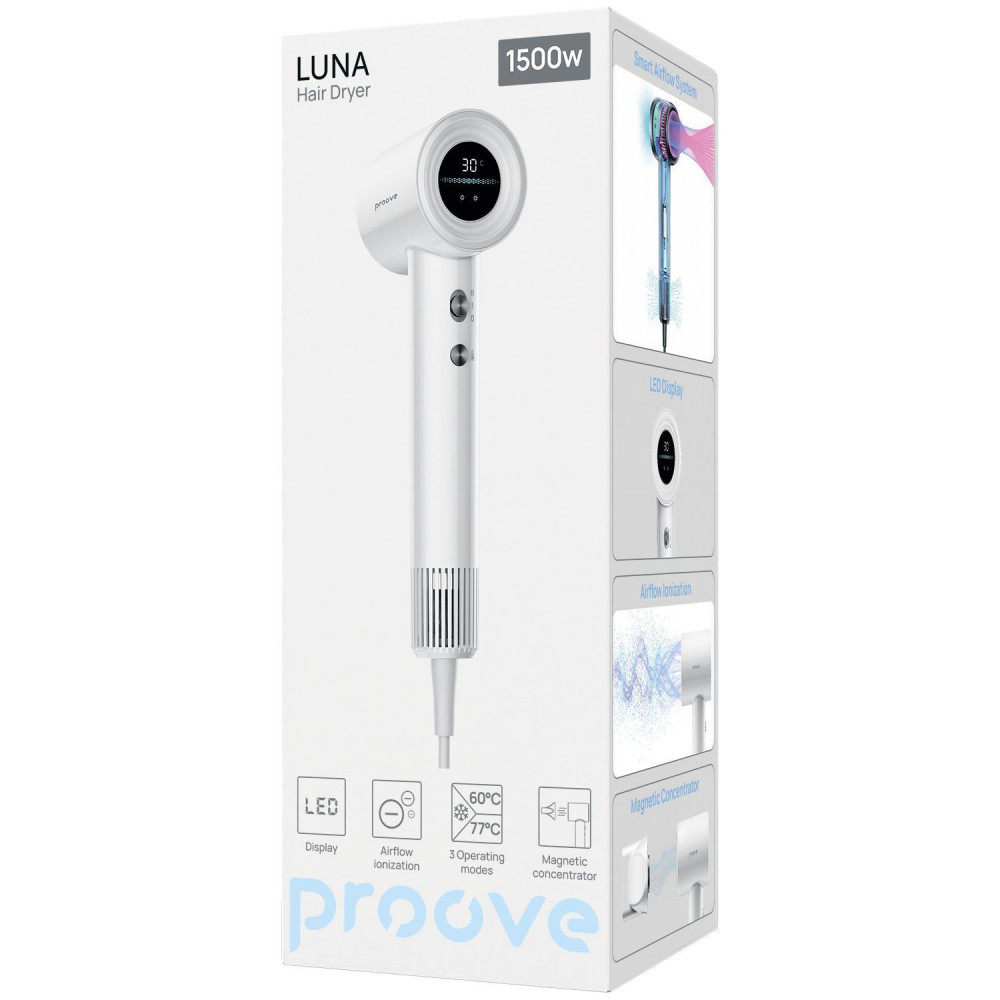 Фен Proove Luna (1500W) white (HDLR15000002) Белый на картинке №2